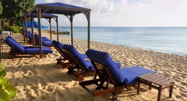 Lounge Chair at Paynes Bay beach in Barbados; 