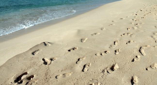 Footsteps in the sand; 
