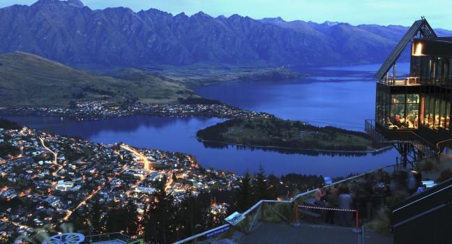 landscape of Queenstown City New Zealand at Night