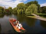 Public Garden in Boston with the famous Swam Boats. Massachusetts - USA.