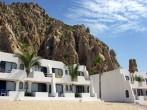 The resort building on Lovers' beach in Cabo San Lucas, Mexico.