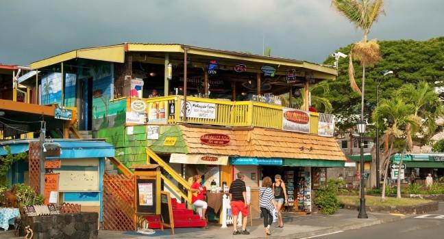 KONA, HAWAII - Surfer's restaurant in Kona on Big Island on September 6, 2011 in Kona, USA. Kona is the center of commerce and of the tourist industry on West Hawaii.
