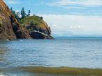 Cape Disappointment Lighthouse in Fort Canby State Park from Waikiki Beach near Ilwaco Washington USA