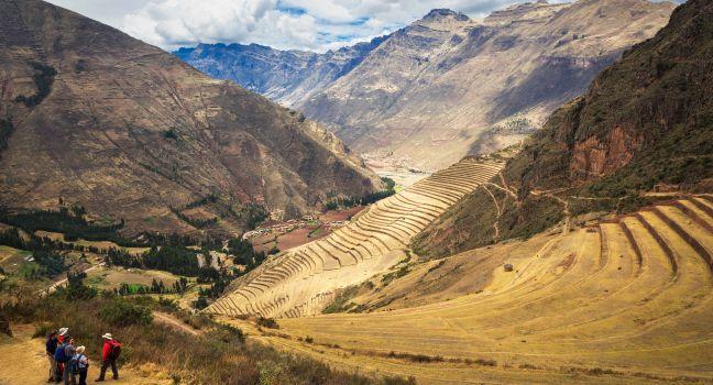 Peru, Pisac - Inca ruins in the sacred valley in the Peruvian Andes