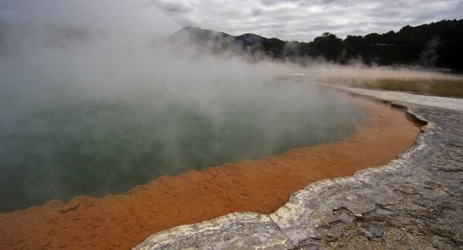 Champagne pool at Wai O Tapu Geothermal area, New Zealand