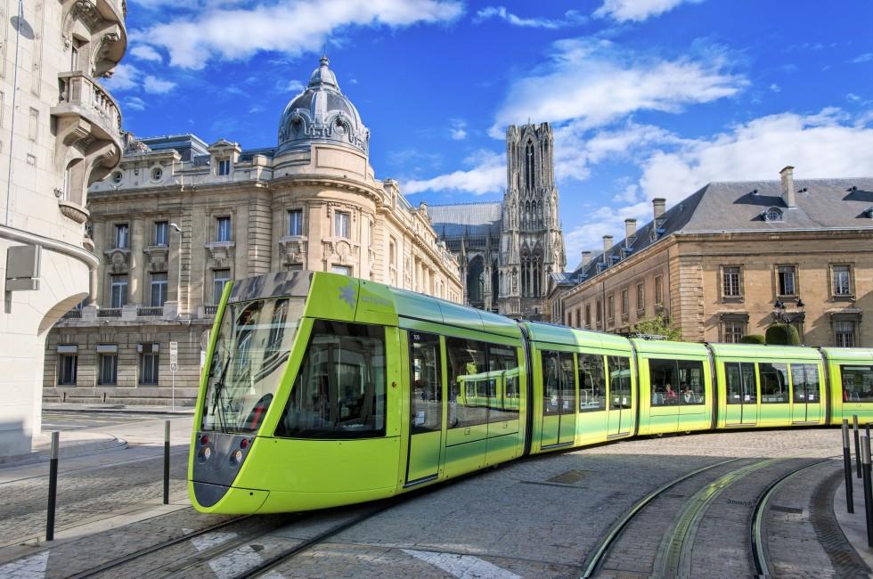 Tram on the streets of Reims, France; Shutterstock ID 85038907; Project/Title: Photo Database top 200