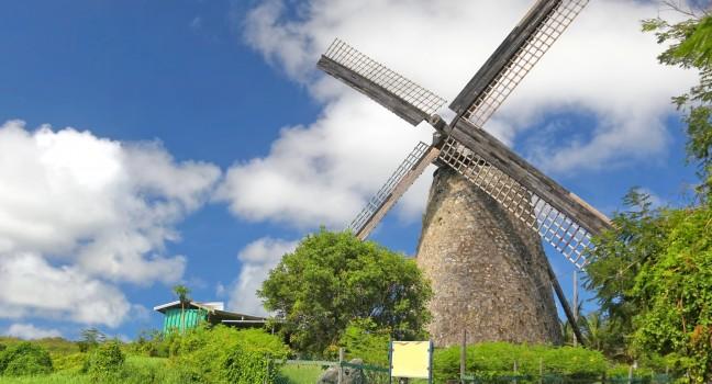 The Morgan Lewis Mill in Barbados was the last working mill on the island and was believed to be built in 1727.; 