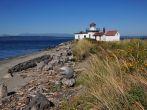 West Point Lighthouse near Discovery Park in Seattle, Washington.